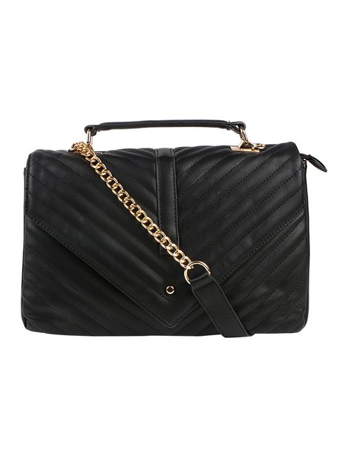 black leatherette quilted sling bag - 12239968 - Very Small Image - 1