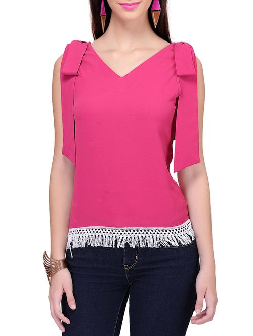 pink georgette regular top - 12240339 - Very Small Image - 1