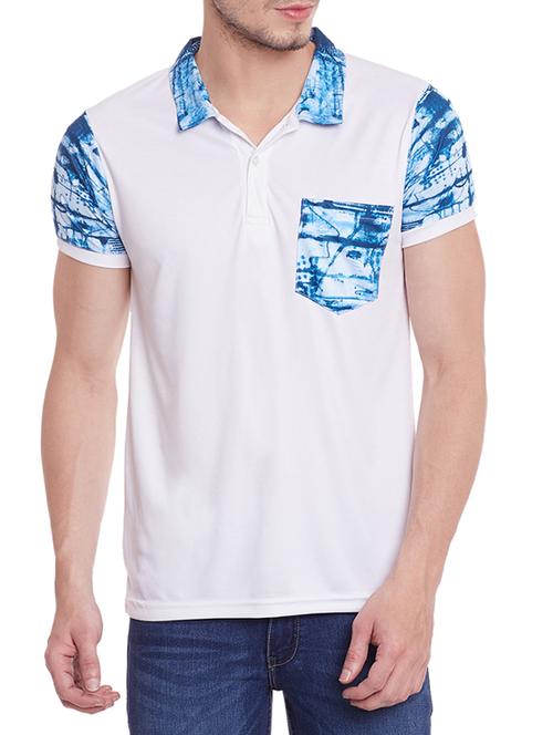 white polyester printed t-shirt - 12240508 - Very Small Image - 1