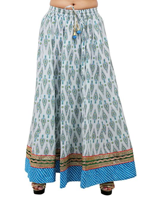 multi colored cotton ethnic long skirt - 12242154 - Very Small Image - 1