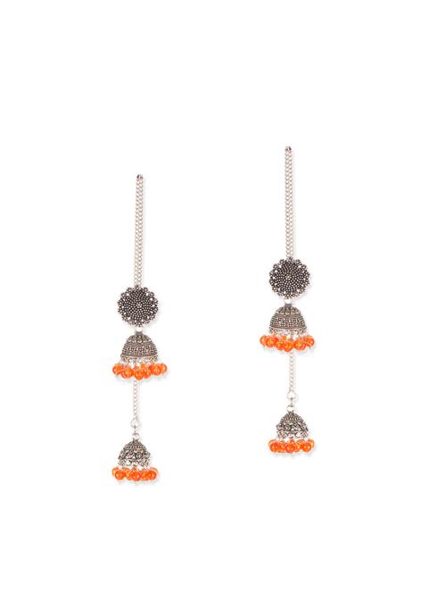 orange metal drop earrings - 12243529 - Very Small Image - 1