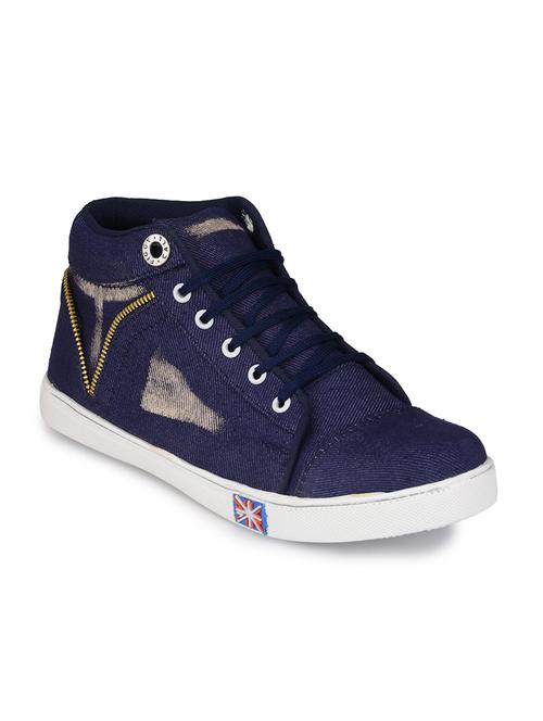 blue denim lace up sneakers - 12243625 - Very Small Image - 1