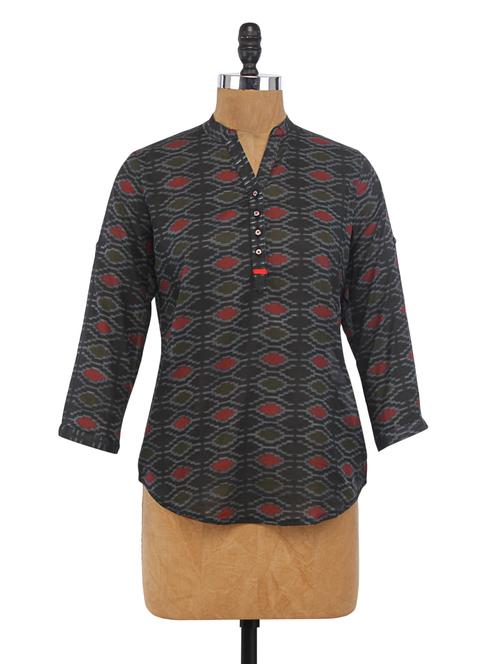 grey cotton printed top - 1224366 - Very Small Image - 1