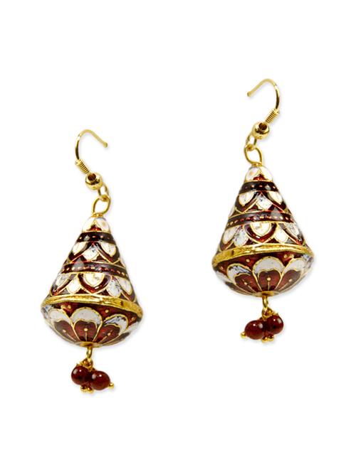 red brass drop earring - 12243790 - Very Small Image - 1