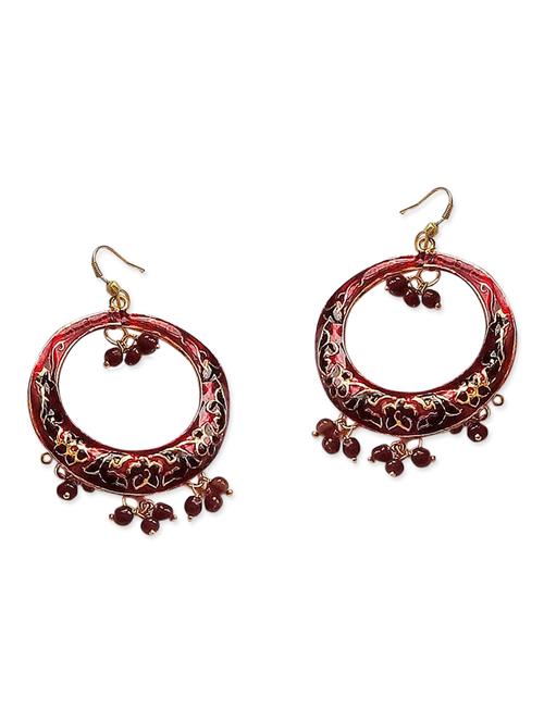 red brass drop earring - 12243795 - Very Small Image - 1