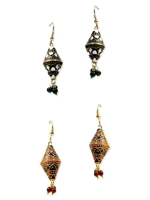 multi colored brass drop earring - 12243797 - Very Small Image - 1