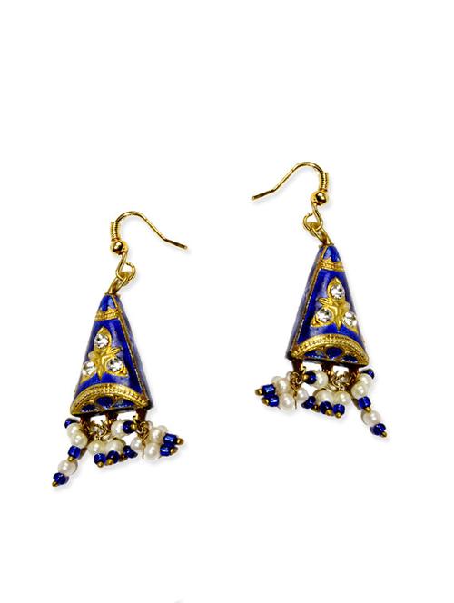 blue silver drop earring - 12243802 - Very Small Image - 1