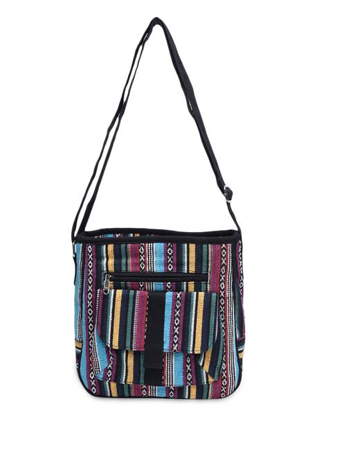 multicolor jacquard canvas cross body bag - 1224475 - Very Small Image - 1