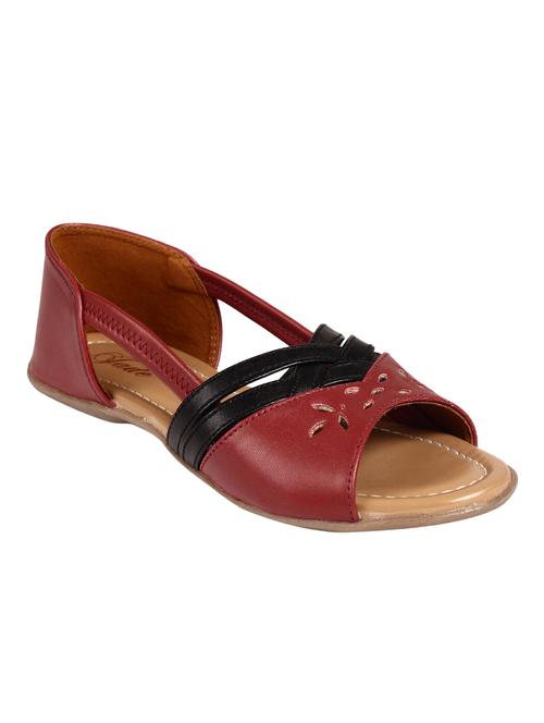 maroon faux leather sandal - 12245183 - Very Small Image - 1
