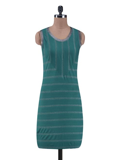 green viscose net striped dress - 1224528 - Very Small Image - 1