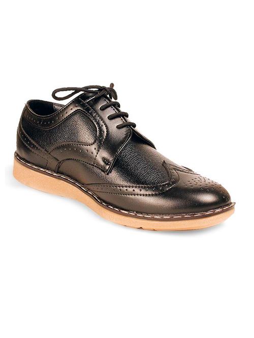 black leather casual shoes - 12247459 - Very Small Image - 1