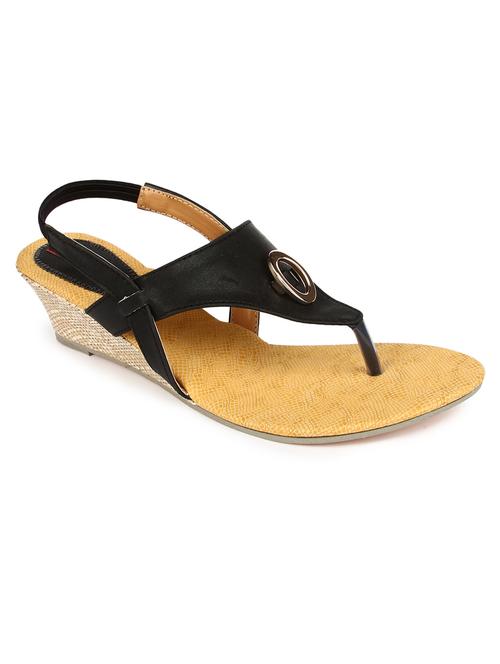 black leatherette wedges - 1225034 - Very Small Image - 1