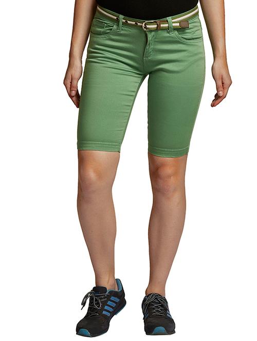 green cotton regular shorts - 12250677 - Very Small Image - 1