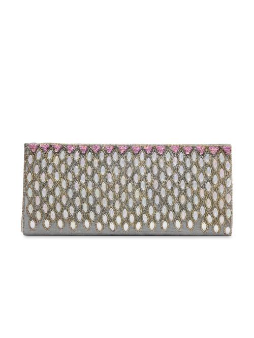 silver Dupion Silk Clutch - 1225197 - Very Small Image - 1