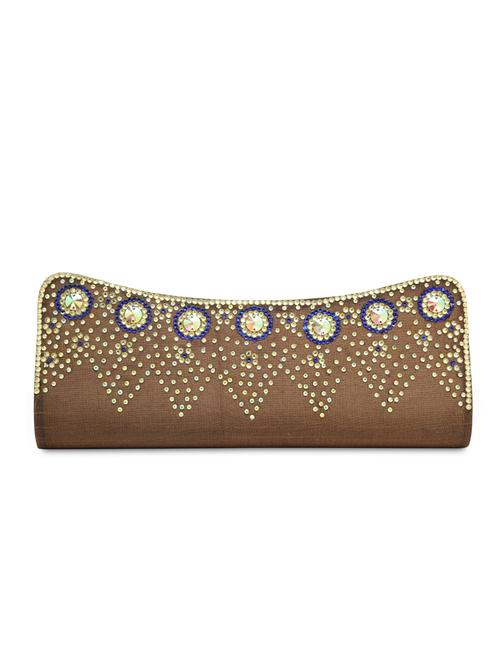 brown dupion silk clutch - 1225202 - Very Small Image - 1