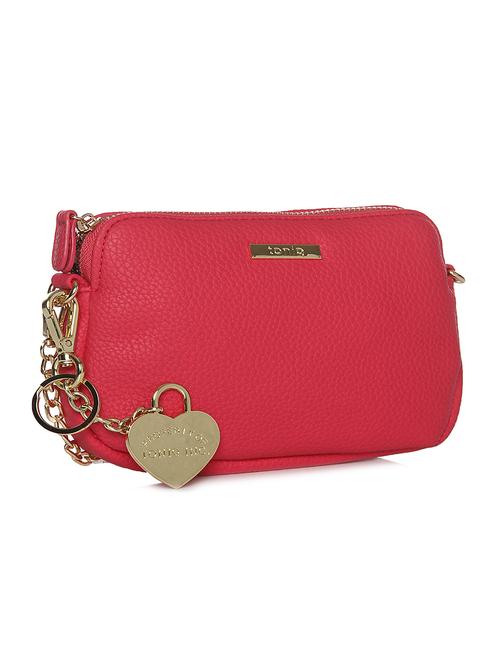 pink textured leatherette clutch - 12252281 - Very Small Image - 1