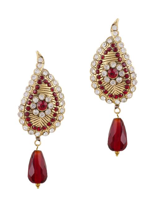 red brass drop earring - 12252560 - Very Small Image - 1