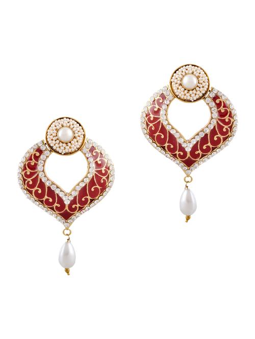 red brass drop earring - 12252580 - Very Small Image - 1