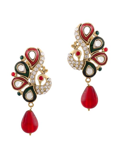 multi colored brass drop earring - 12252584 - Very Small Image - 1