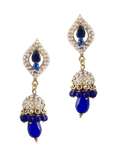blue brass drop earring - 12252606 - Very Small Image - 1