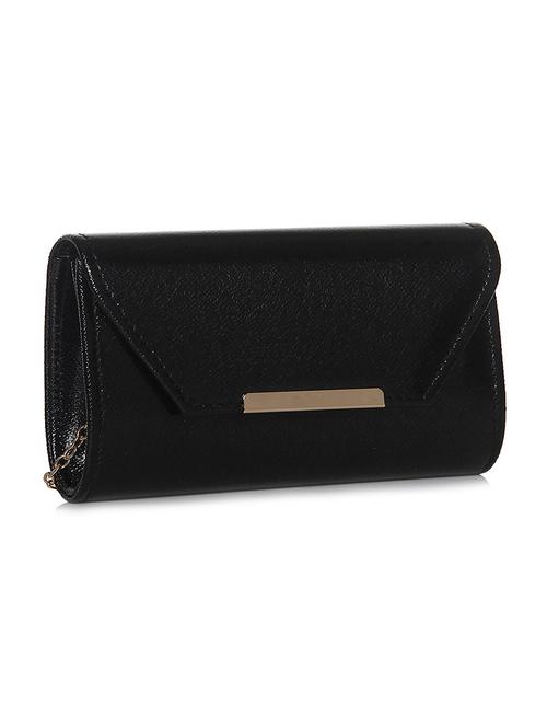 black textured leatherette clutch - 12252611 - Very Small Image - 1