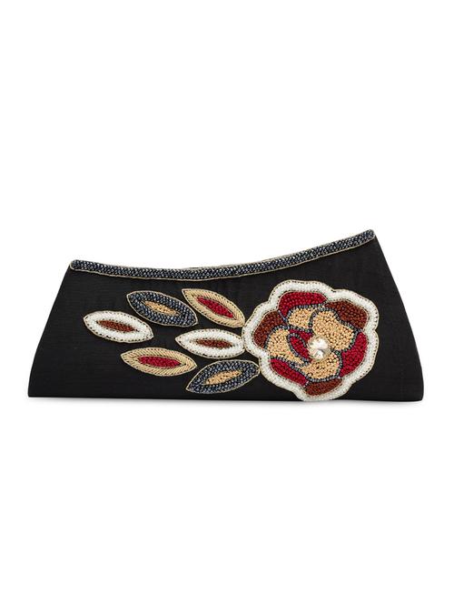 black dupion silk clutch - 1225262 - Very Small Image - 1