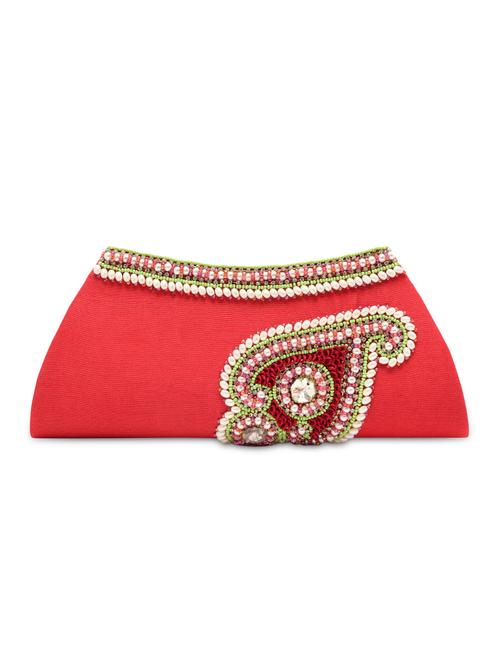 red dupion silk clutch - 1225263 - Very Small Image - 1