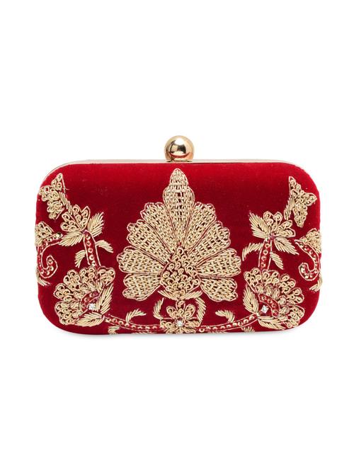 red embroidered box clutch - 1225283 - Very Small Image - 1