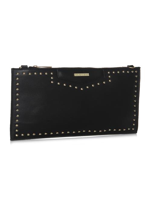 black leatherette studded clutch - 12252857 - Very Small Image - 1