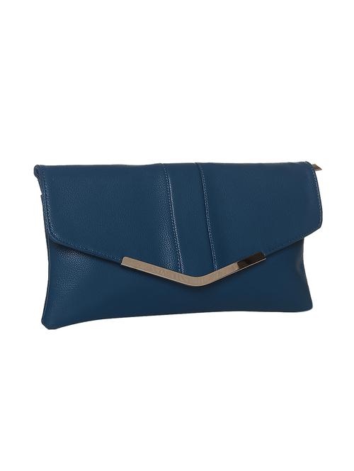blue leatherette clutch - 12253060 - Very Small Image - 1