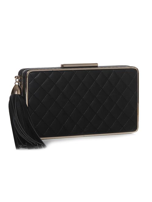 black leatherette quilted clutch - 12253876 - Very Small Image - 1