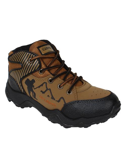brown leatherette lace up boot - 12254075 - Very Small Image - 1