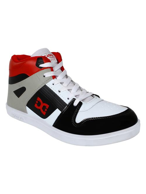 white leatherette lace up sneaker - 12254076 - Very Small Image - 1
