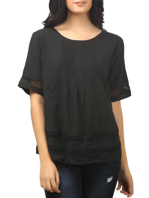black cotton regular top - 12254594 - Very Small Image - 1