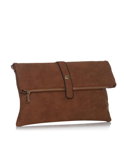 brown leatherette clutch - 12257064 - Very Small Image - 1