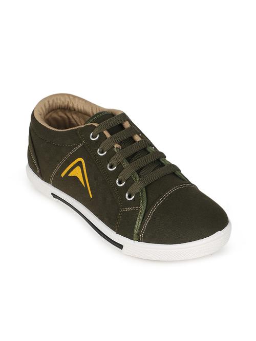 green canvas lace up sneakers - 12260107 - Very Small Image - 1