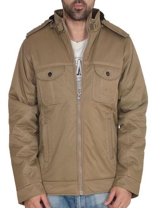 brown polyester casual jacket - 12260169 - Very Small Image - 1