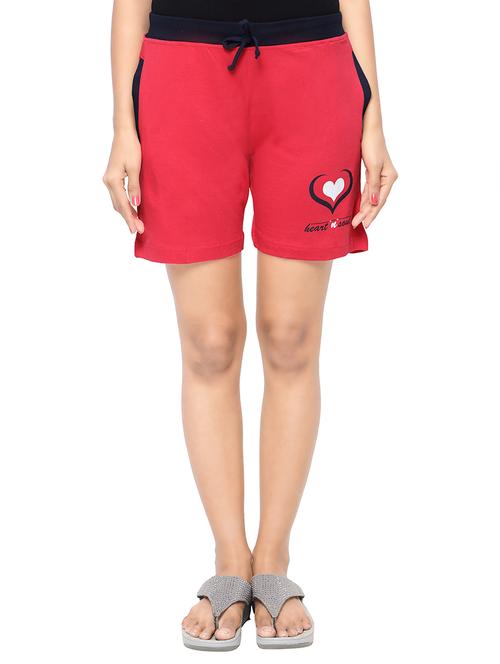 red printed cotton regular short - 12262104 - Very Small Image - 1