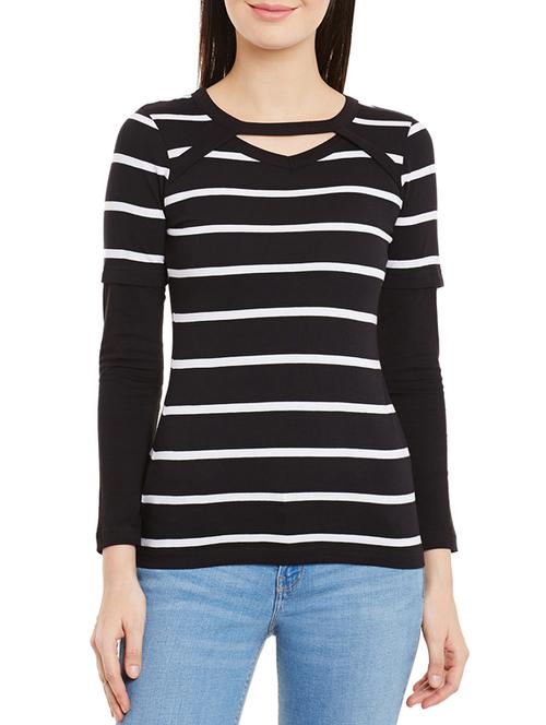 cut out detail striped tee - 12264234 - Very Small Image - 1