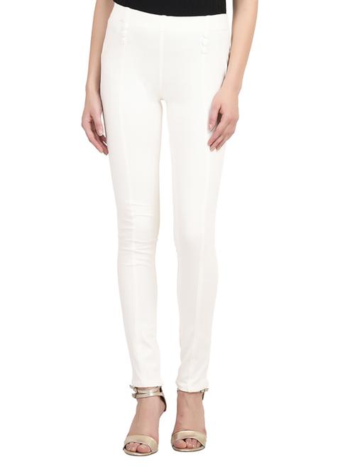 white cotton jeggings - 12264415 - Very Small Image - 1
