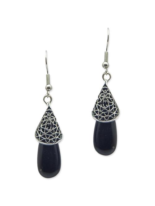 black brass drop earring - 12264479 - Very Small Image - 1