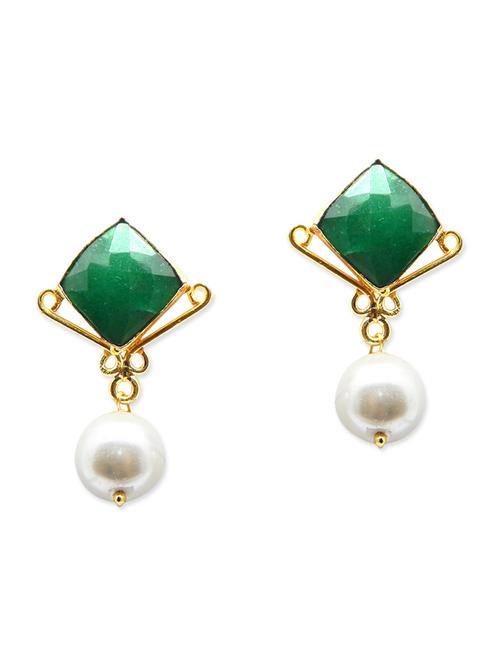 green gold plated drop earring - 12264488 - Very Small Image - 1