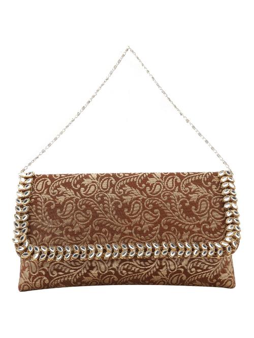 brown shimmer clutch with sling - 12264525 - Very Small Image - 1