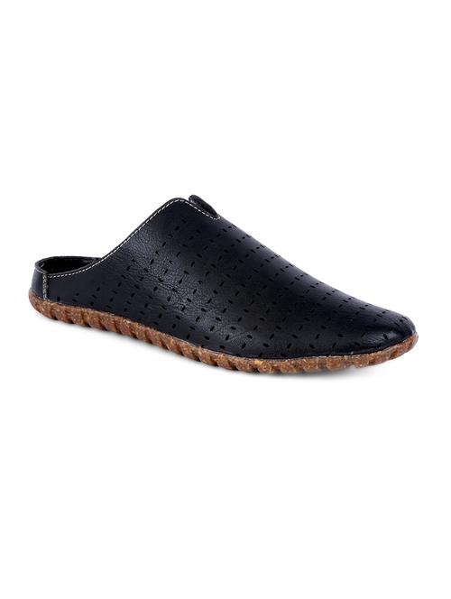 black leatherette slip on mule - 12265645 - Very Small Image - 1