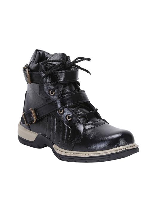 black leatherette high ankle boot - 12267132 - Very Small Image - 1