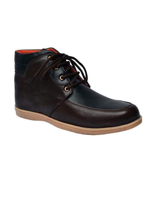 brown leatherette low ankle boot - 12267141 - Very Small Image - 1