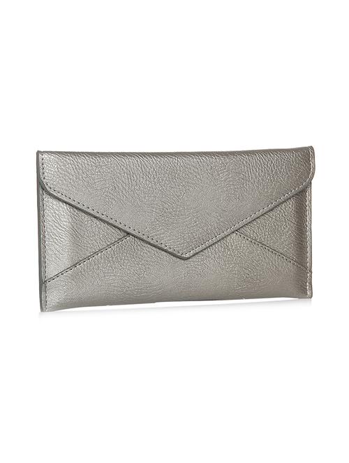 grey textured leatherette clutch - 12267492 - Very Small Image - 1