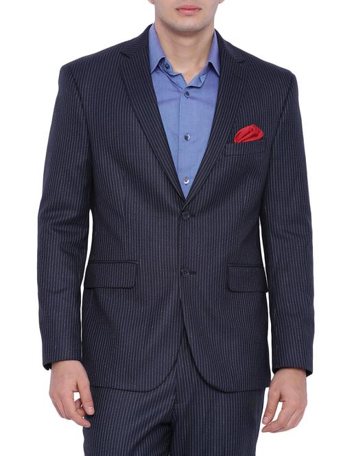 navy blue polyester formal blazer - 12268447 - Very Small Image - 1