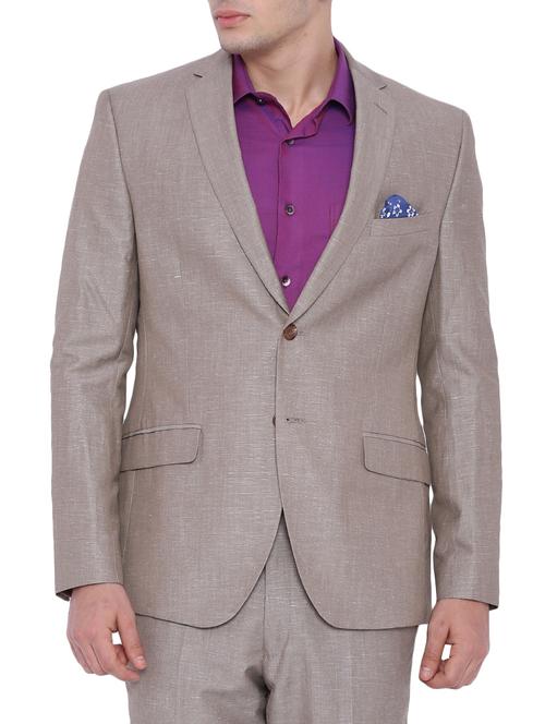 beige linen formal blazer - 12268449 - Very Small Image - 1