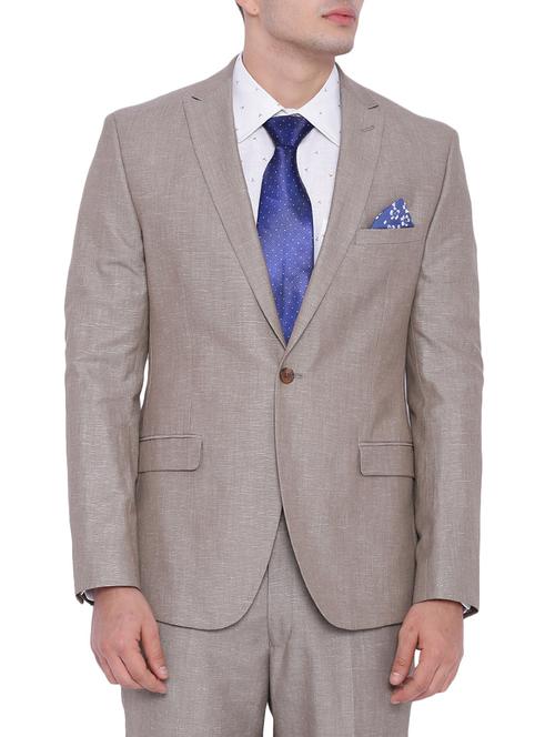beige linen formal blazer - 12268464 - Very Small Image - 1